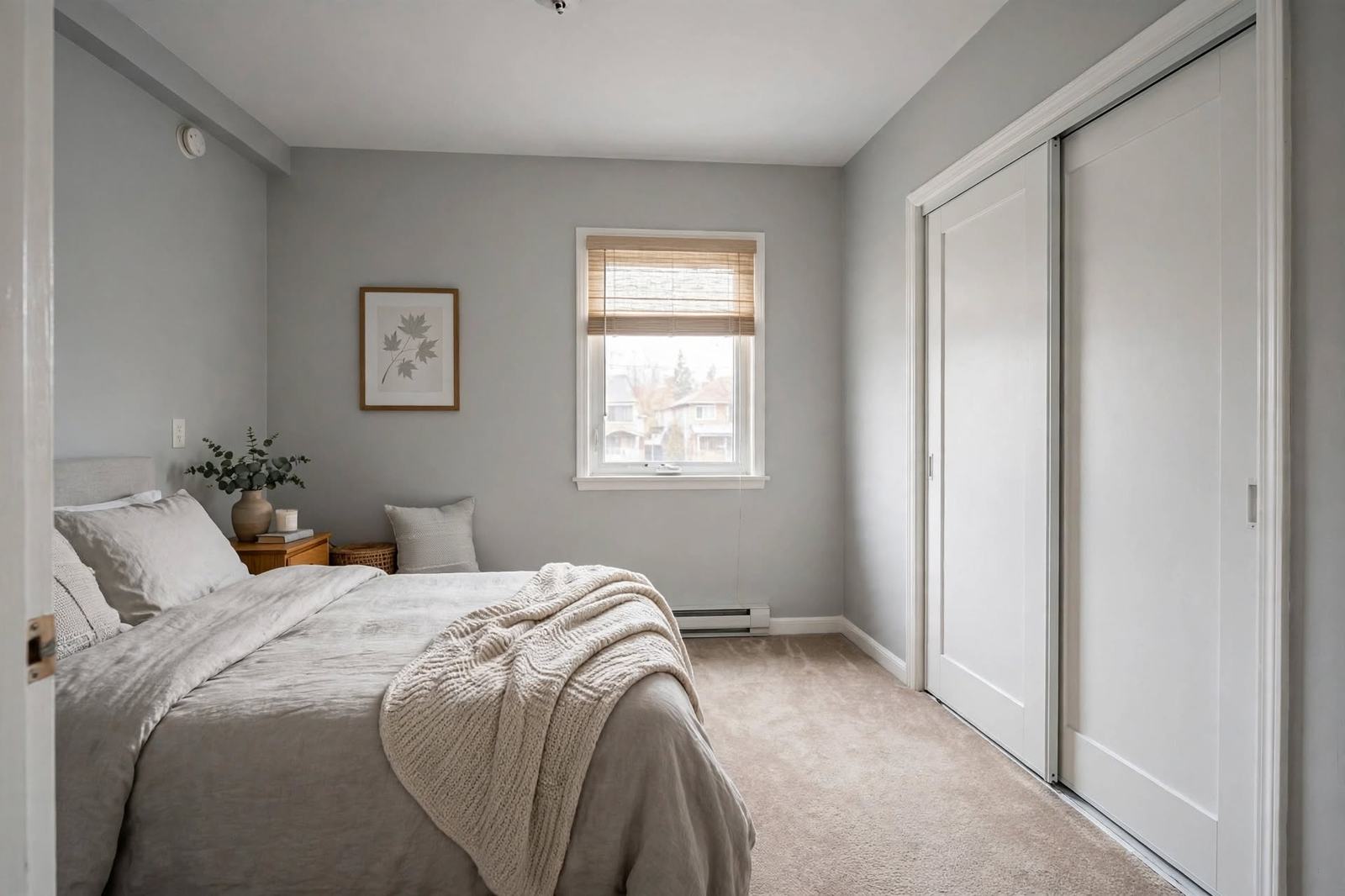 Calm grey bedroom