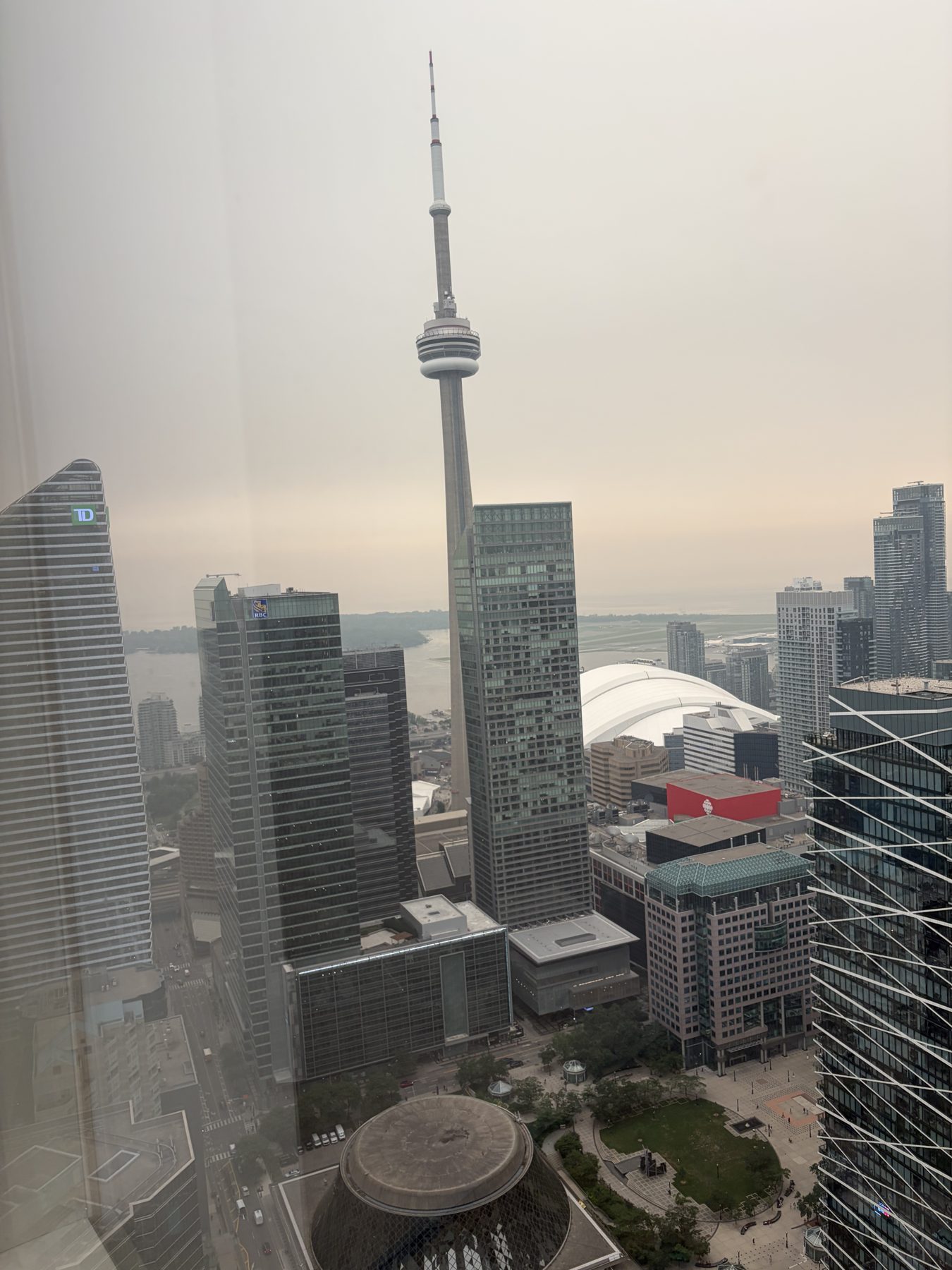 View of the CN Tower from the condo window