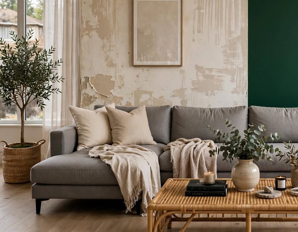 Sofa and coffee table in a living room